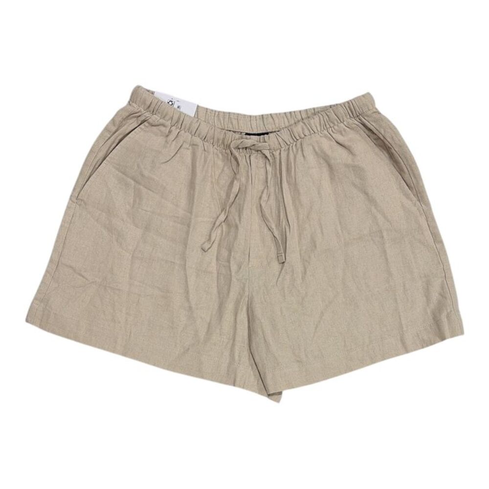 Gap Women's Lightweight Comfortable Fit Linen Pull-On Short - Khaki